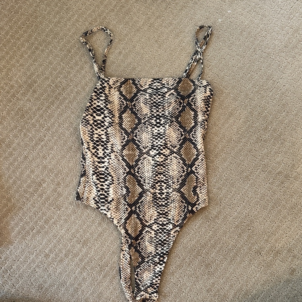Snakeskin Print Bodysuit